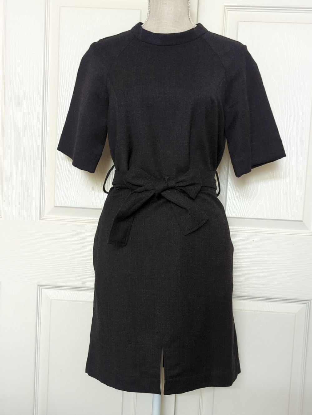 Marc by Marc Jacobs Wool Caviar Melange Heather Black Belted Women’s Dress